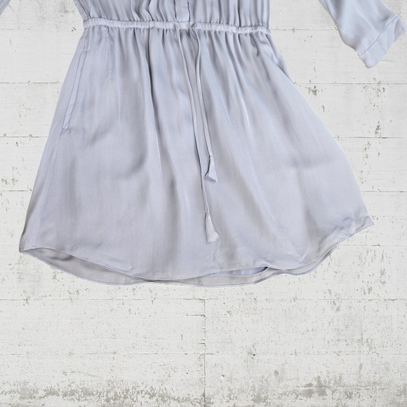 Aritzia Babaton Lilac Purple Silk Drawsring Waist Bennett Mini Dress Size Medium - Picture 5 of 13